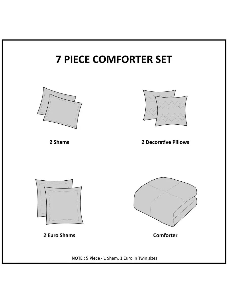 Комплект постельного белья Brooklyn из 7 предметов, жаккардовый хлопковый, размер Full/Queen — изображение 2 из 10