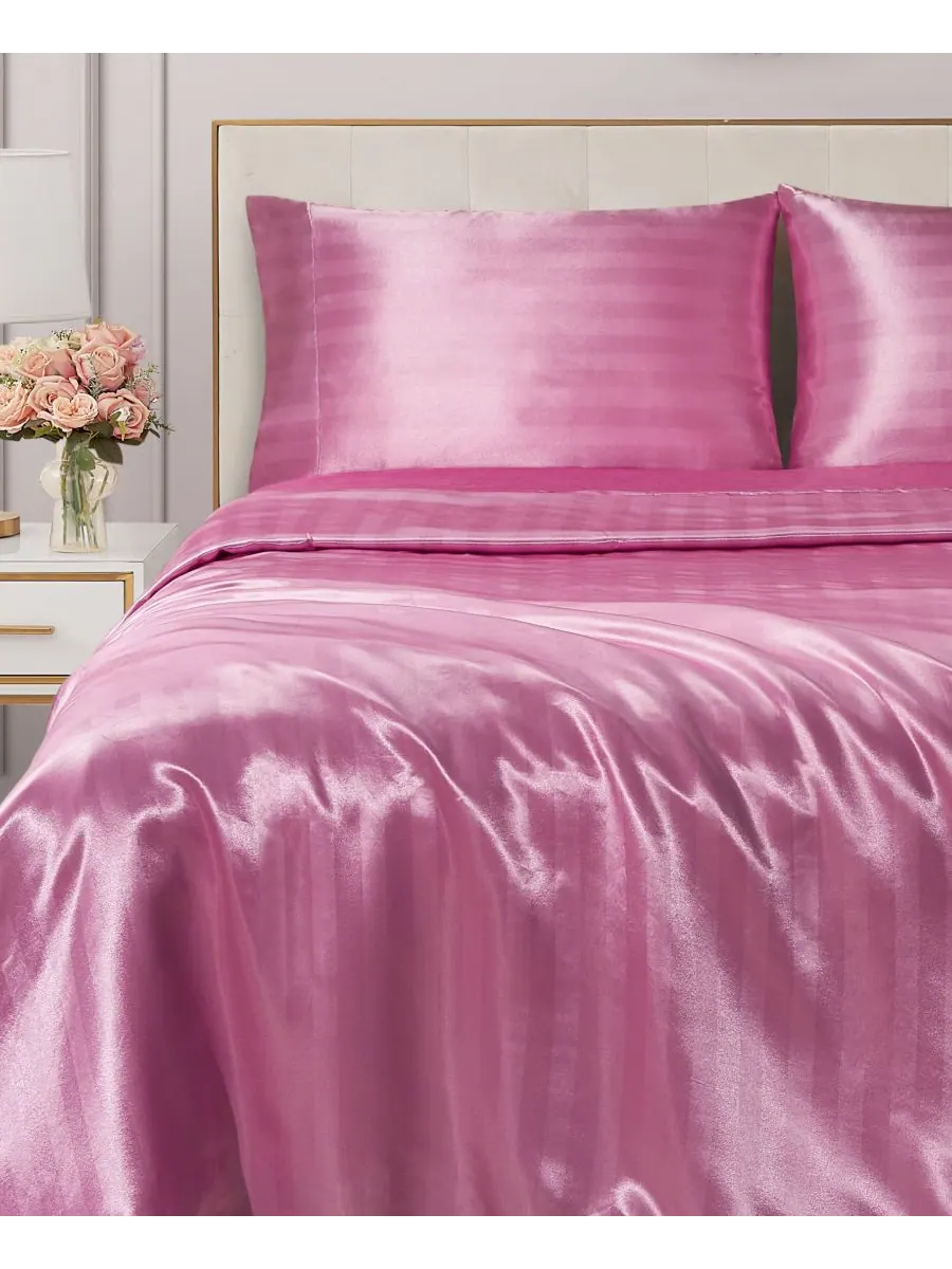 Комплект постельного белья из атласа и дамаска, 4 предмета, размер Queen Juicy Couture