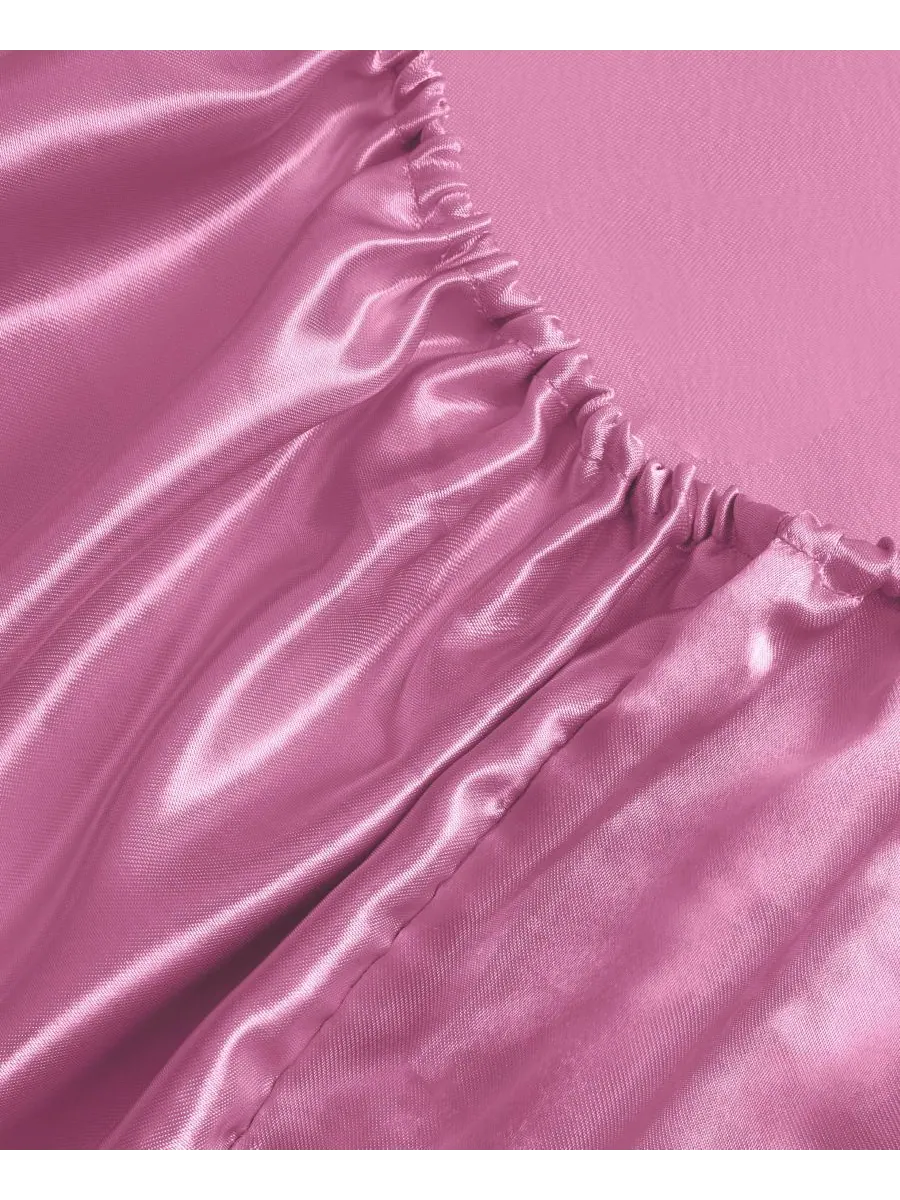Комплект постельного белья из атласа и дамаска, 4 предмета, размер Queen Juicy Couture — изображение 5 из 9, розовый