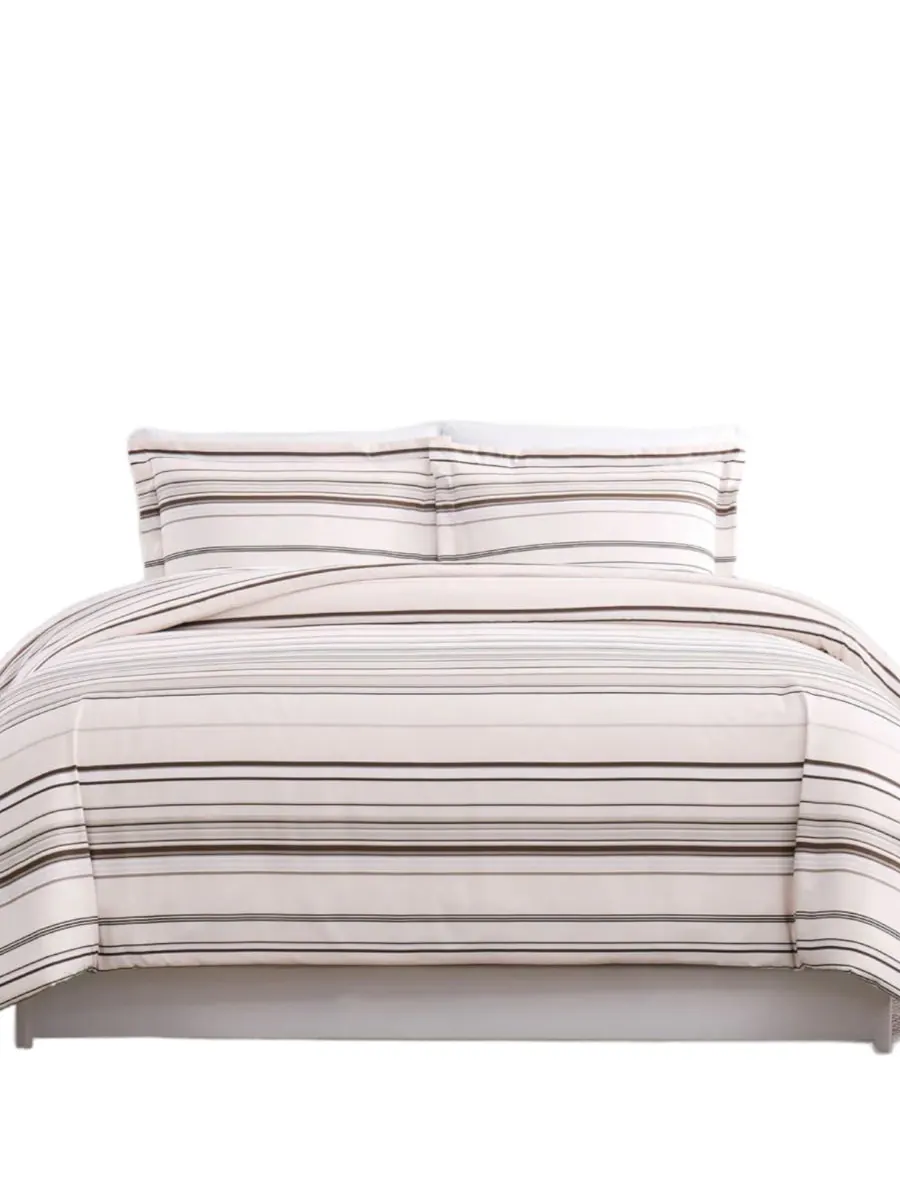 Комплект постельного белья в полоску, 3 предмета, размер King Southshore Fine Linens — изображение 2 из 5, тауп