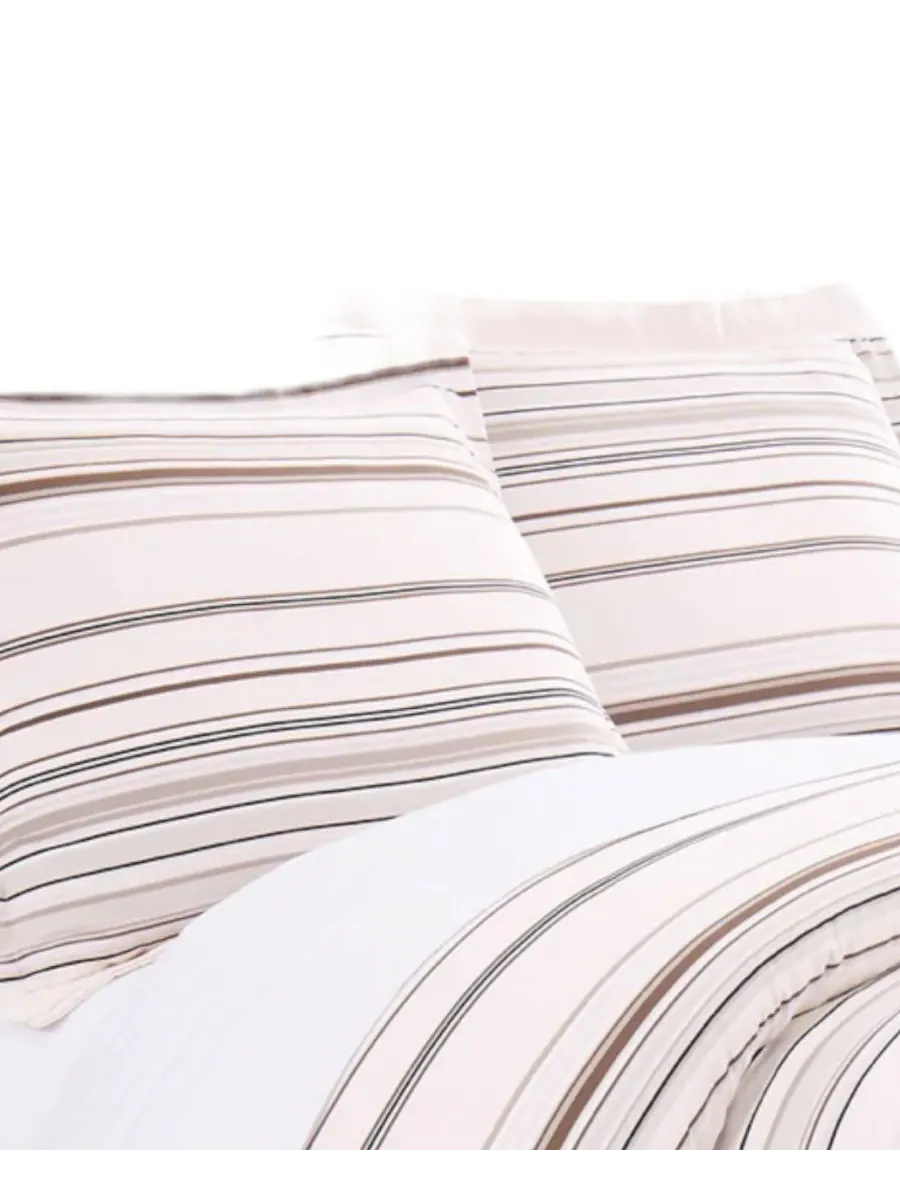 Комплект постельного белья в полоску, 3 предмета, размер King Southshore Fine Linens — изображение 3 из 5, тауп