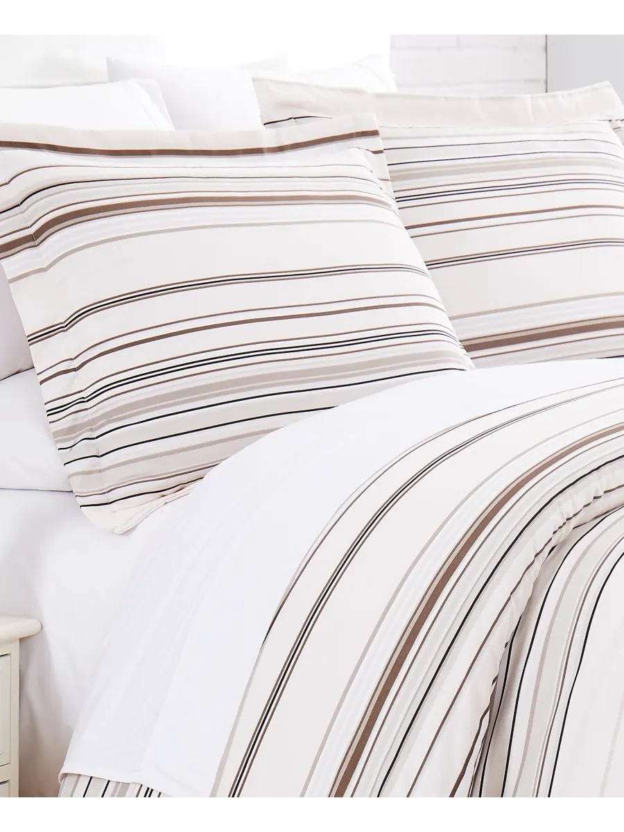 Комплект постельного белья в полоску, 3 предмета, размер King Southshore Fine Linens — изображение 5 из 5, тауп