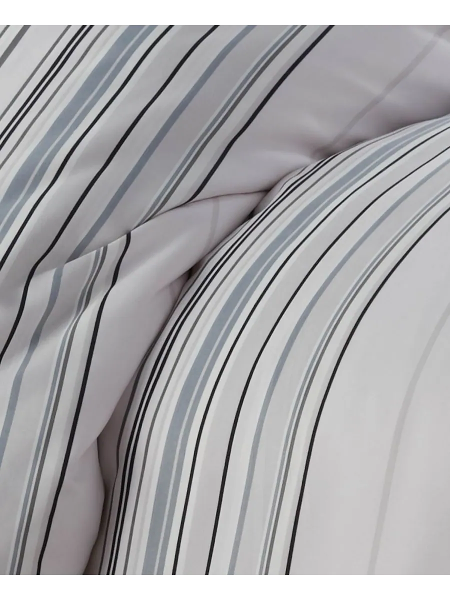 Комплект постельного белья в полоску, 3 предмета, размер King Southshore Fine Linens — изображение 4 из 5, серый