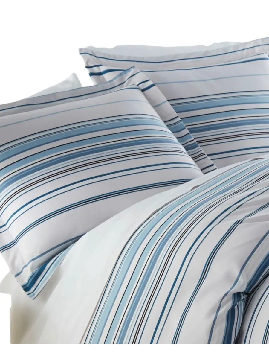 Комплект постельного белья в полоску, 3 предмета, размер King Southshore Fine Linens — изображение 2 из 5, синий
