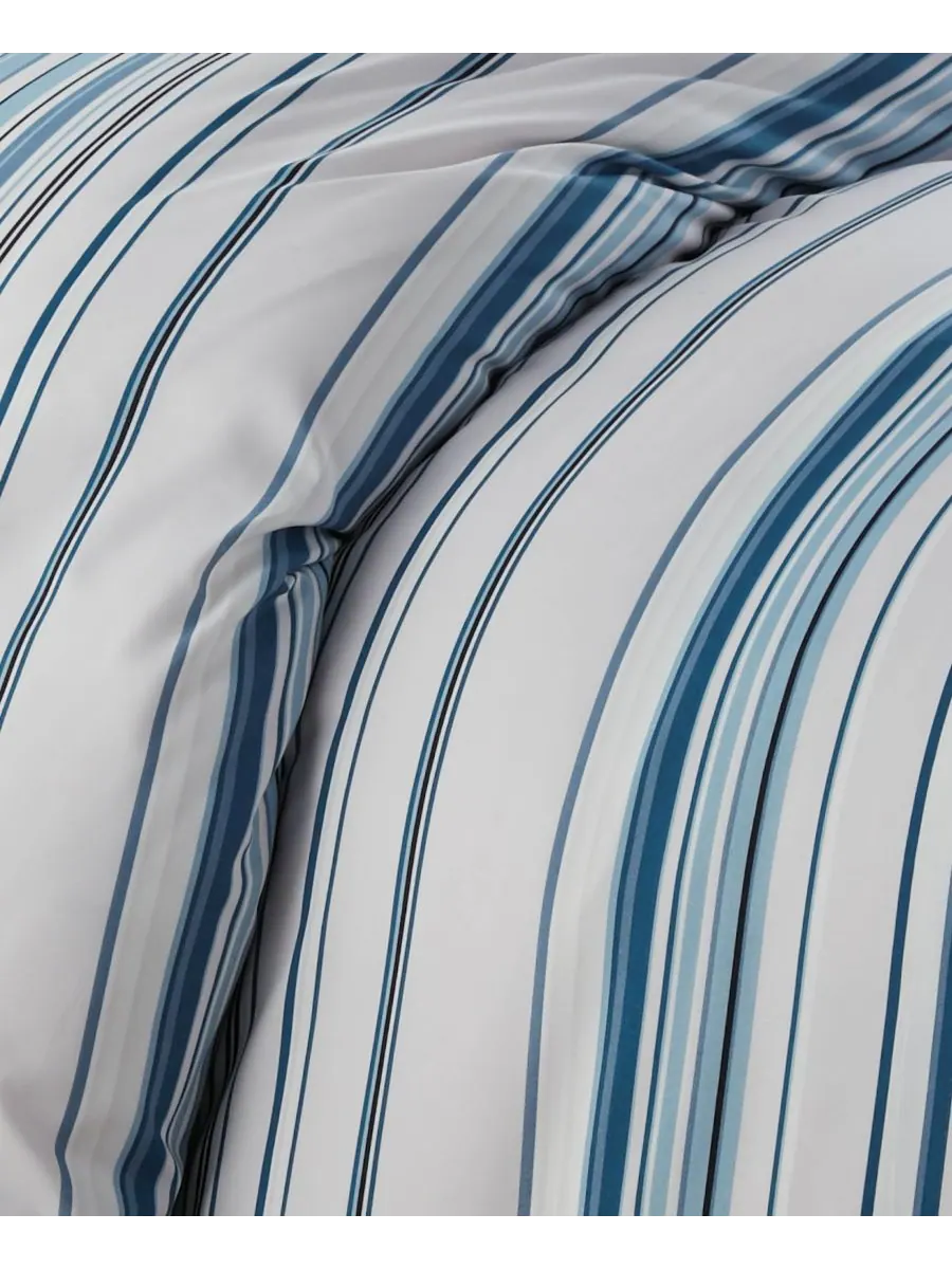 Комплект постельного белья в полоску, 3 предмета, размер King Southshore Fine Linens — изображение 4 из 5, синий