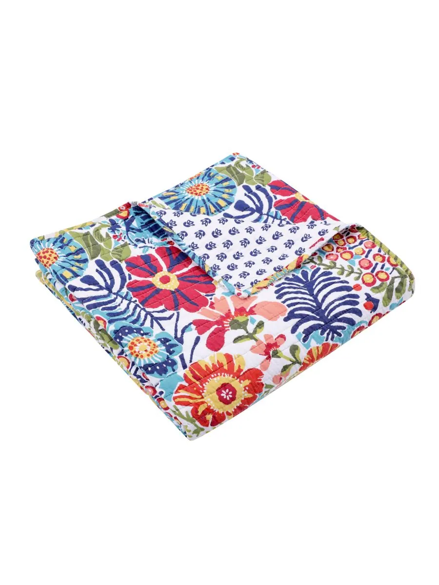 Двустороннее стеганое покрывало Night Garden, 50 x 60 дюймов Levtex