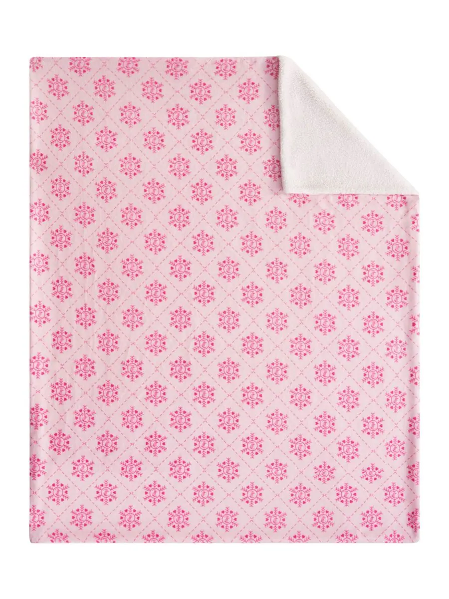 Мягкий двусторонний плед из искусственного меха шерпа, 50 x 60 дюймов Juicy Couture — изображение 5 из 5, светлый розовый
