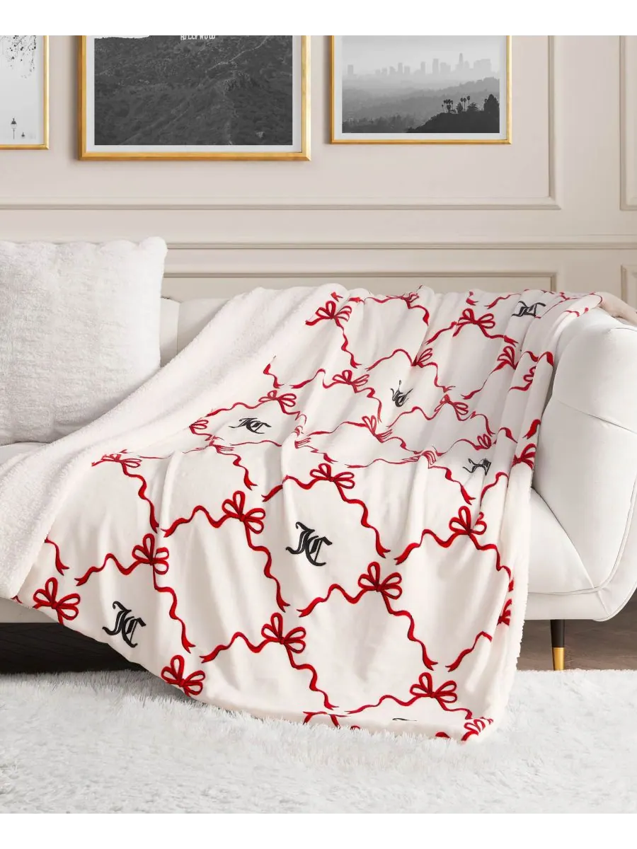 Мягкий двусторонний плед из искусственного меха шерпа, 50 x 60 дюймов Juicy Couture