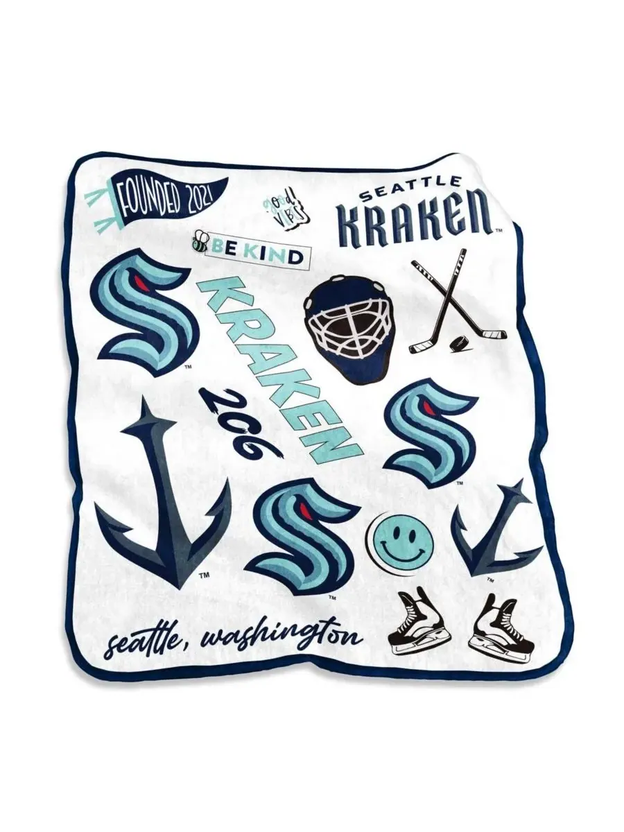 Плед Seattle Kraken Native Raschel из плюша, 127 x 152 см Logo Brands