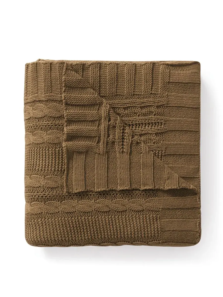 Плед Dublin Cable Knit, 127 x 178 см Vcny Home — изображение 2 из 2, тауп
