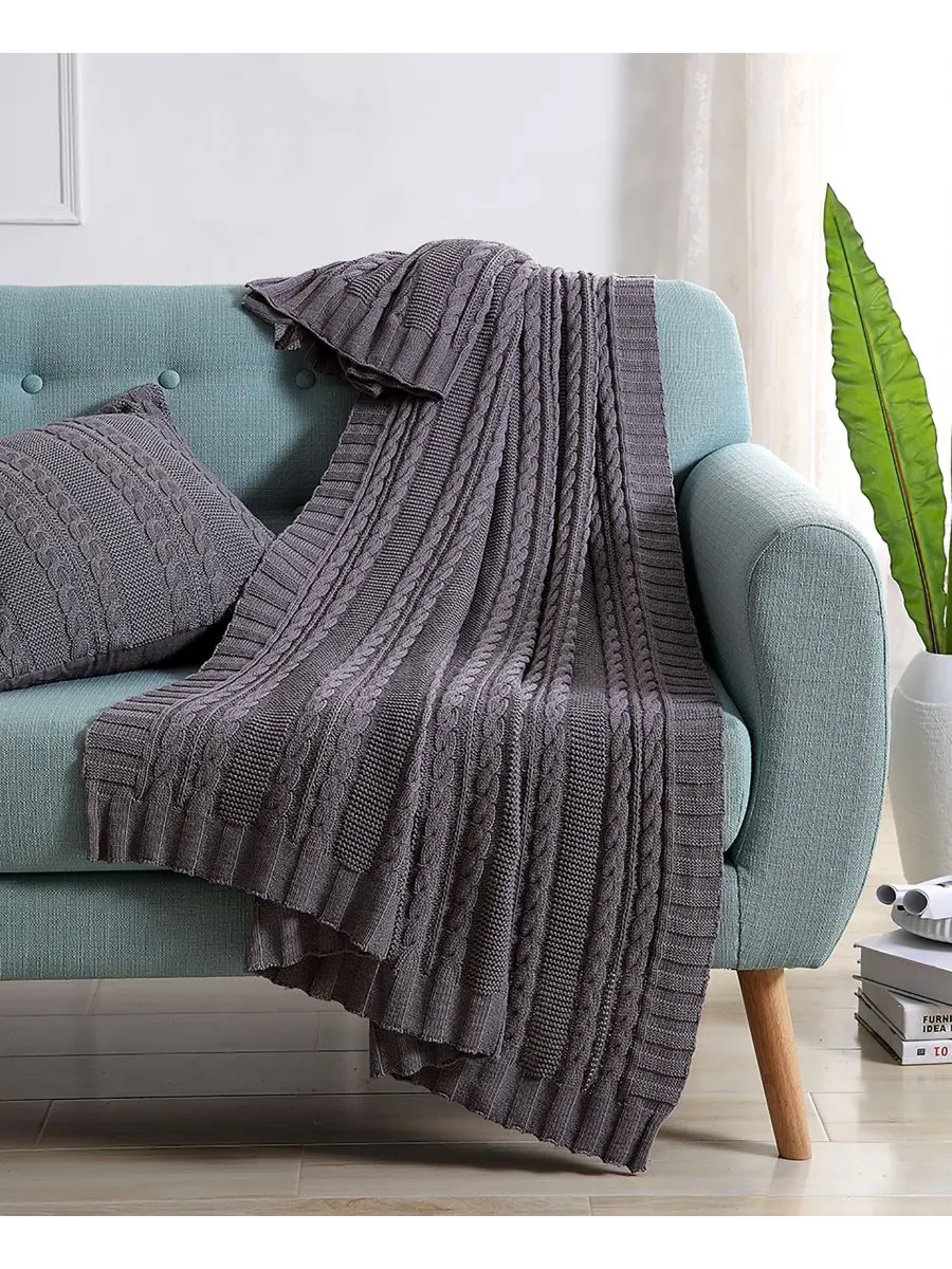 Плед Dublin Cable Knit, 50 x 70 дюймов VCNY Home