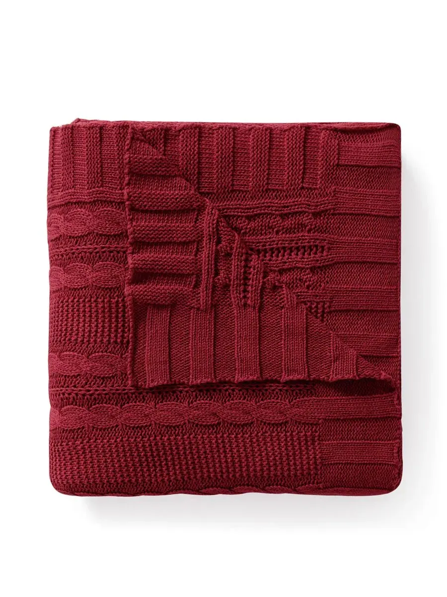 Плед Dublin Cable Knit, 127 x 178 см Vcny Home — изображение 2 из 2, красный