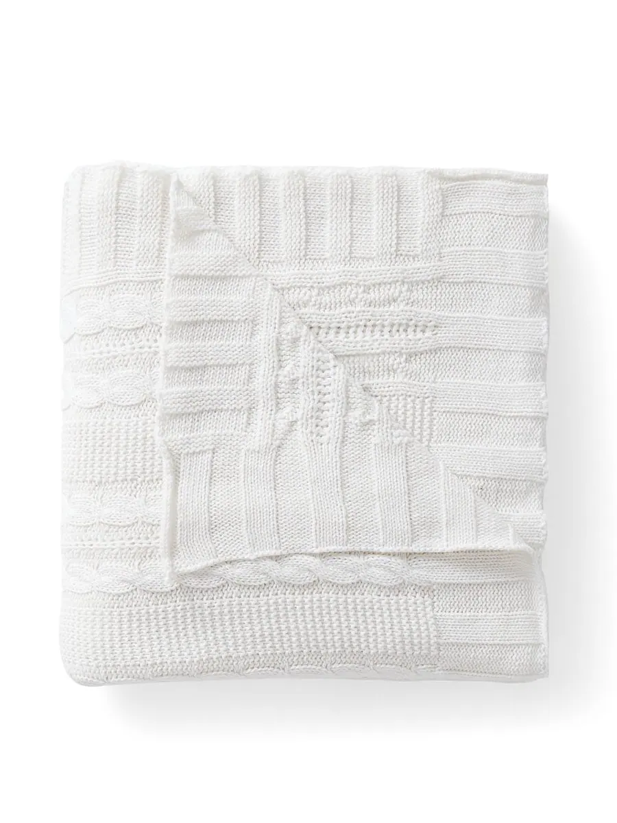 Плед Dublin Cable Knit, 50 x 70 дюймов VCNY Home — изображение 2 из 2, белый