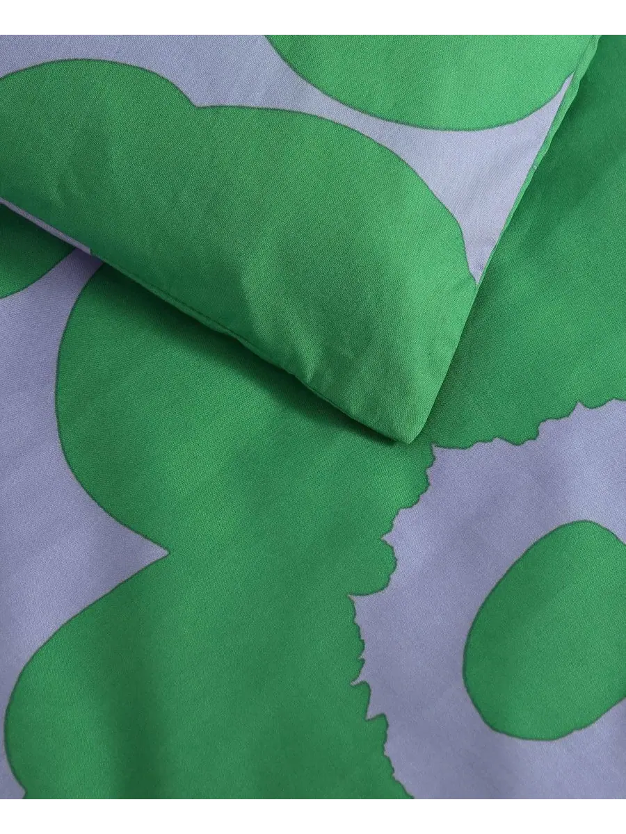 Комплект пододеяльника Unikko Cotton из хлопка Marimekko — изображение 4 из 8, зеленый синий