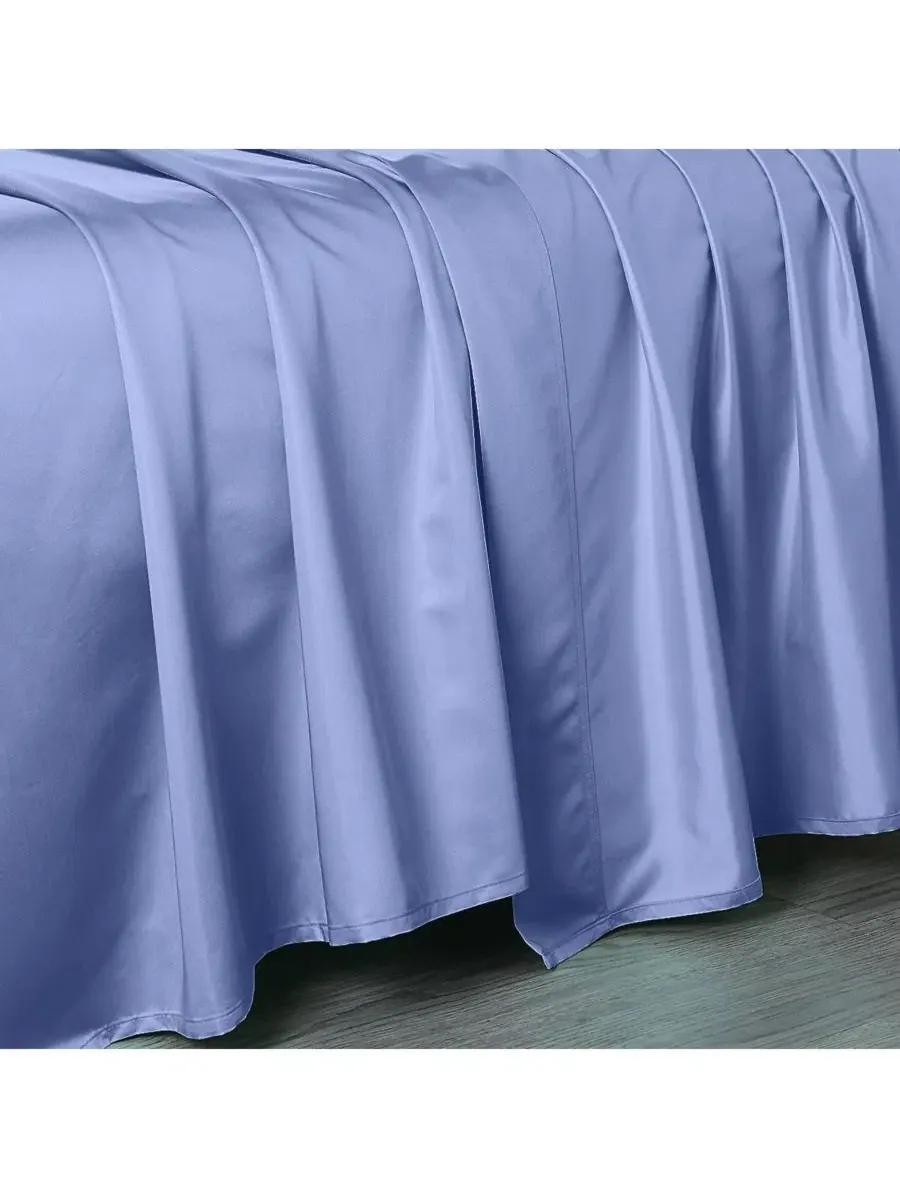 Простыня на резинке, 305x284 см, хлопковый сатин, 608 нитей Egyptian Linens — изображение 1 из 4, серый