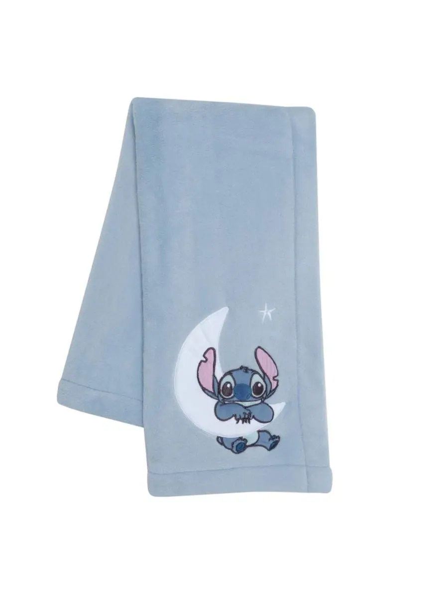 Детское плед Disney Stitch из мягкого флиса с аппликацией — синий