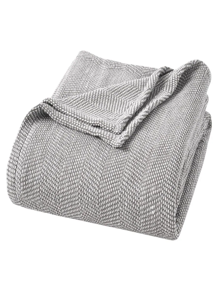 Плед хлопковый Chevron All Season Comfort Blanket Superior — изображение 1 из 8, темно-серый