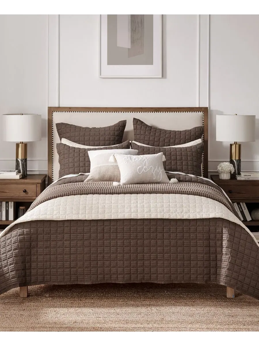 Плед вафельный Waffle Textured Blanket, King Levtex Home — изображение 4 из 5, шоколад