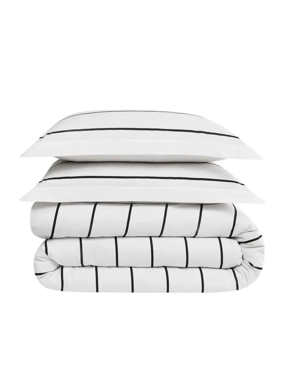 Комплект стеганого одеяла Hayward Stripe Brooklyn Loom, Twin/Twin XL — изображение 4 из 5, белый черный