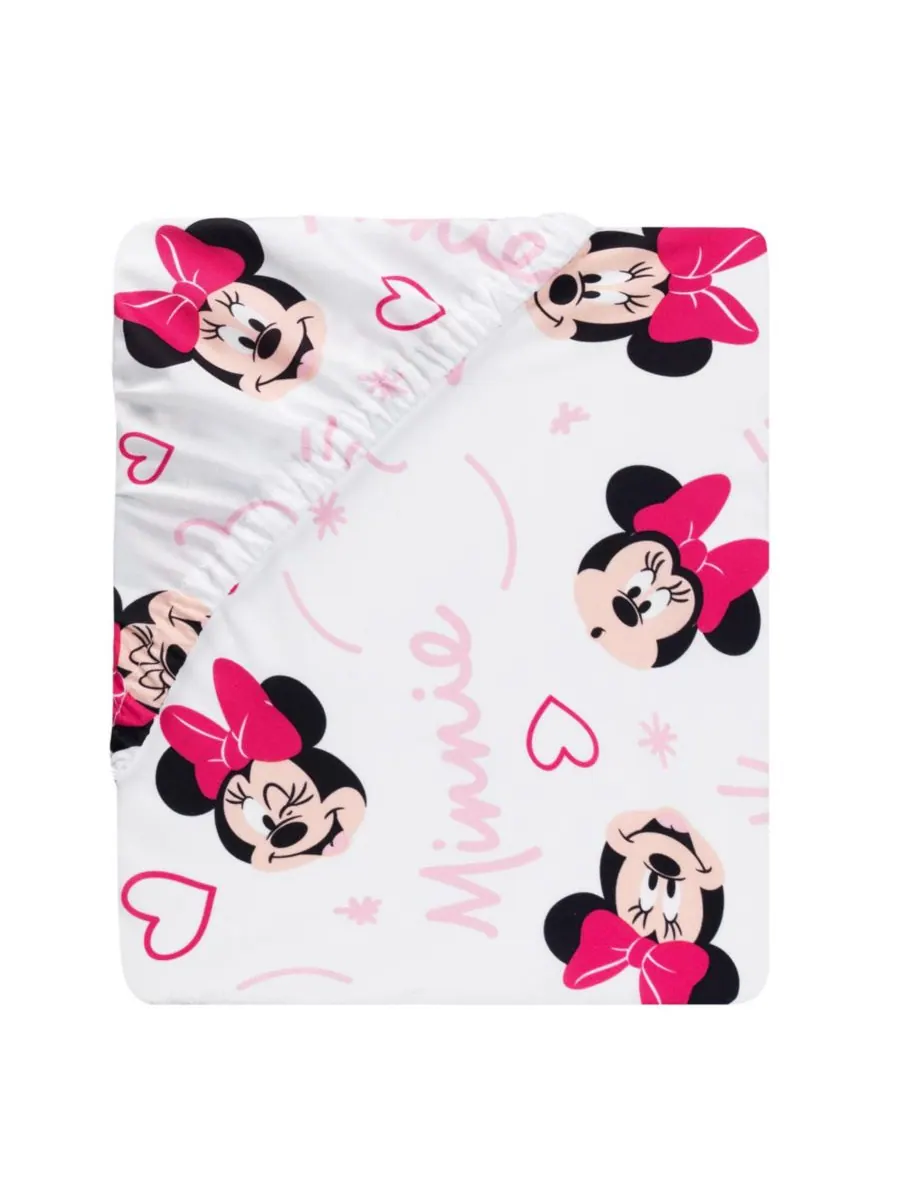 Lambs & Ivy Комплект постельного белья для детской кроватки Disney Baby Minnie Mouse Love из 3 — изображение 7 из 9, розовый