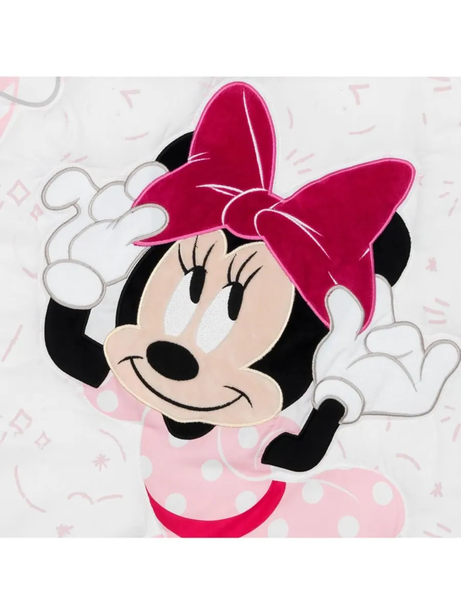 Lambs & Ivy Комплект постельного белья для детской кроватки Disney Baby Minnie Mouse Love из 3 — изображение 8 из 9, розовый