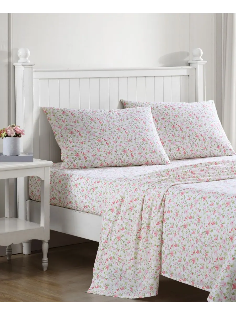 Комплект из двух наволочек из хлопкового перкаля, стандартного размера Laura Ashley — изображение 4 из 4, розовый