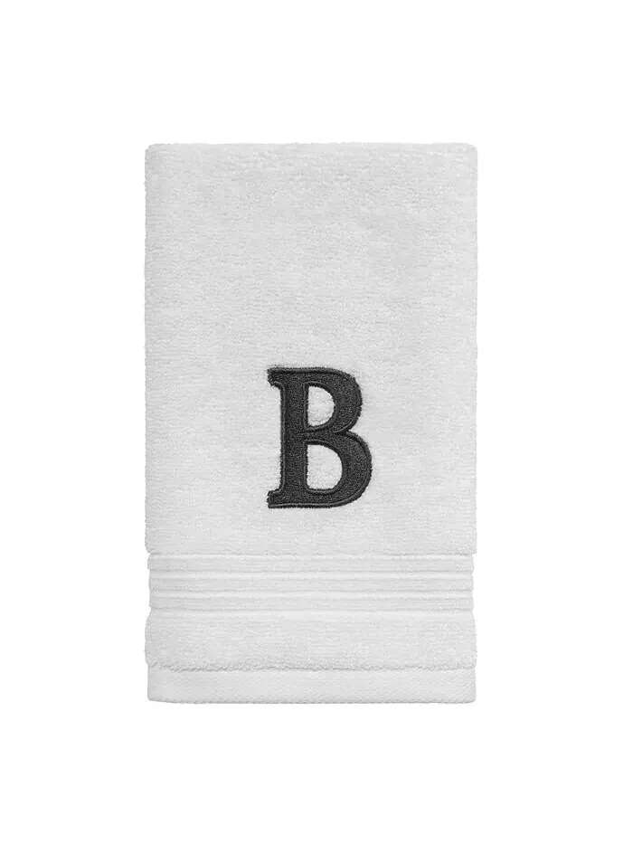 Банное полотенце Avanti Block Monogram Initial с вышитой монограммой — изображение 1 из 1, белый