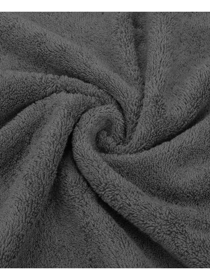 Набор банных полотенец American Soft Linen Edison Premium из 100% турецкого хлопка, 3 шт — изображение 5 из 5, темный серый