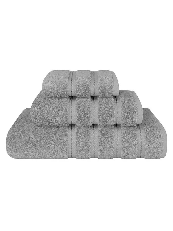 Набор банных полотенец American Soft Linen Edison Premium из 100% турецкого хлопка, 3 шт — изображение 1 из 5, серый