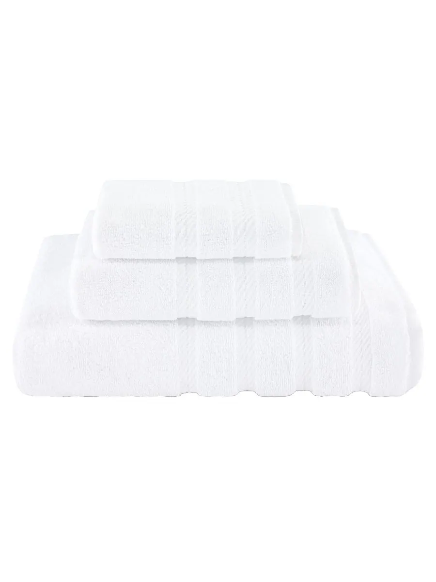 Набор из 3 банных полотенец Edison Premium из 100% турецкого хлопка American Soft Linen — изображение 1 из 5, белый