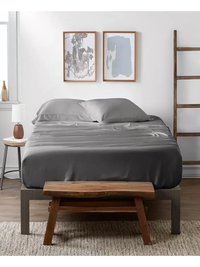 Роскошный комплект простыней из вискозы из бамбука ienjoy Home — изображение 2 из 7, серый