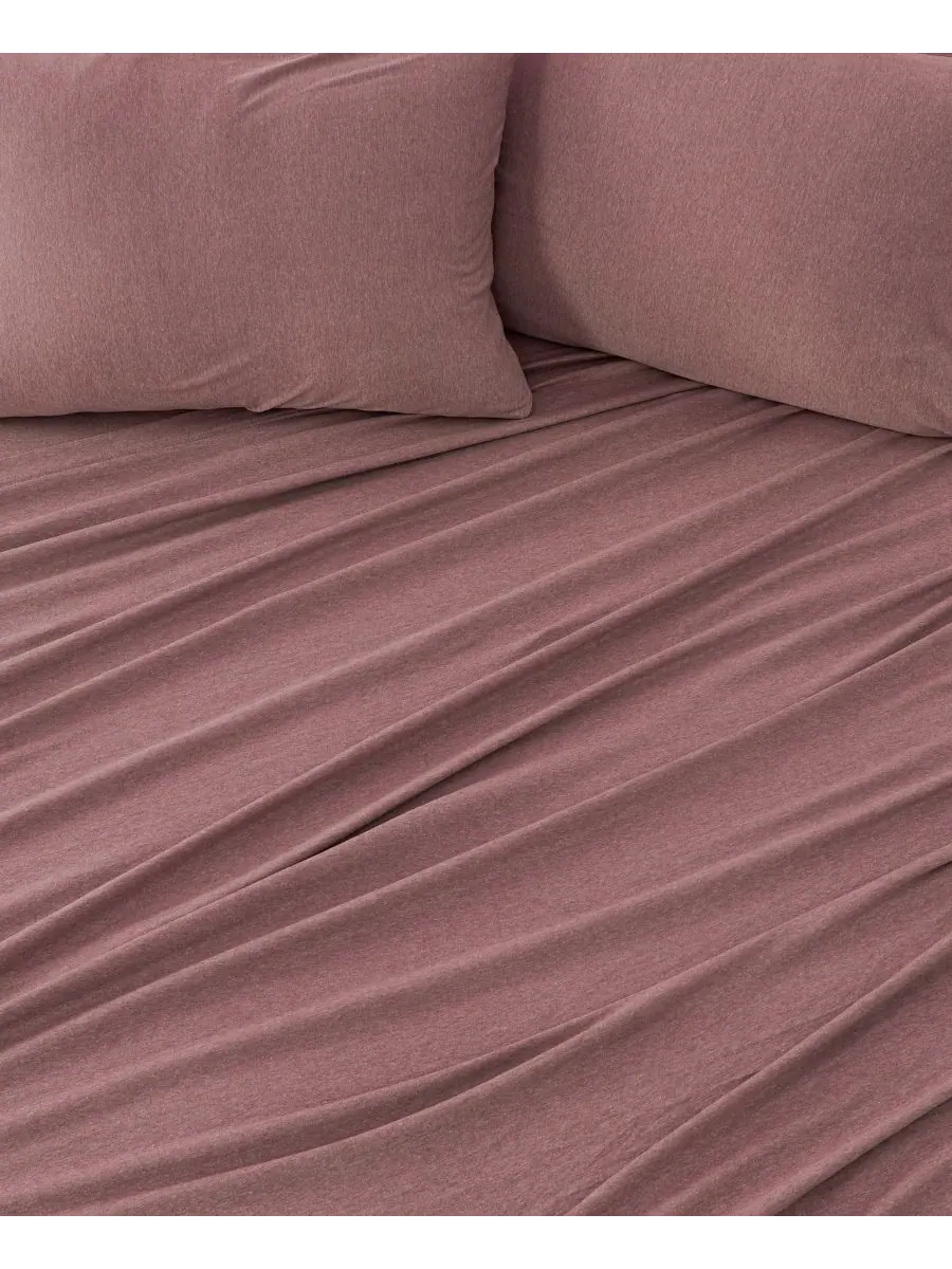 Комплект постельного белья из 4 предметов: футболка меланжевого цвета, трикотажная ткань, хлопковая — изображение 2 из 4