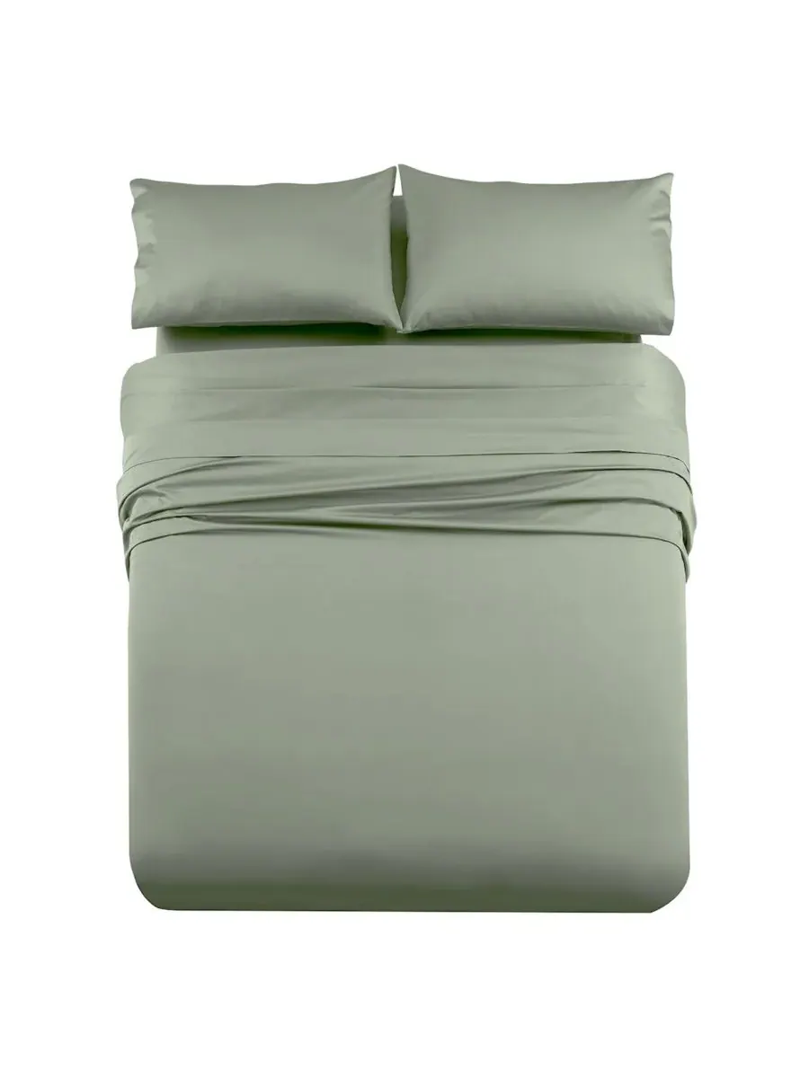 Комплект постельного белья Easy Care 650TC - с очень глубокими бортиками (56 см), размер King — изображение 1 из 4, шалфейный
