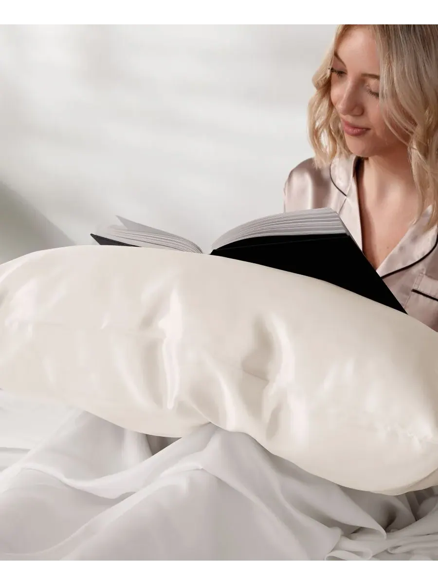Шелковая наволочка Momme Mulberry, стандартный размер Ienjoy Home — изображение 8 из 10, белый