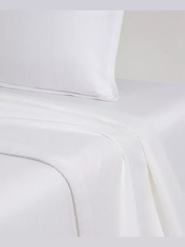 Простыня из хлопка Hugo Boss Loft, плотностью 300 нитей, размер 1/2, размер 2 Boss Home — белый