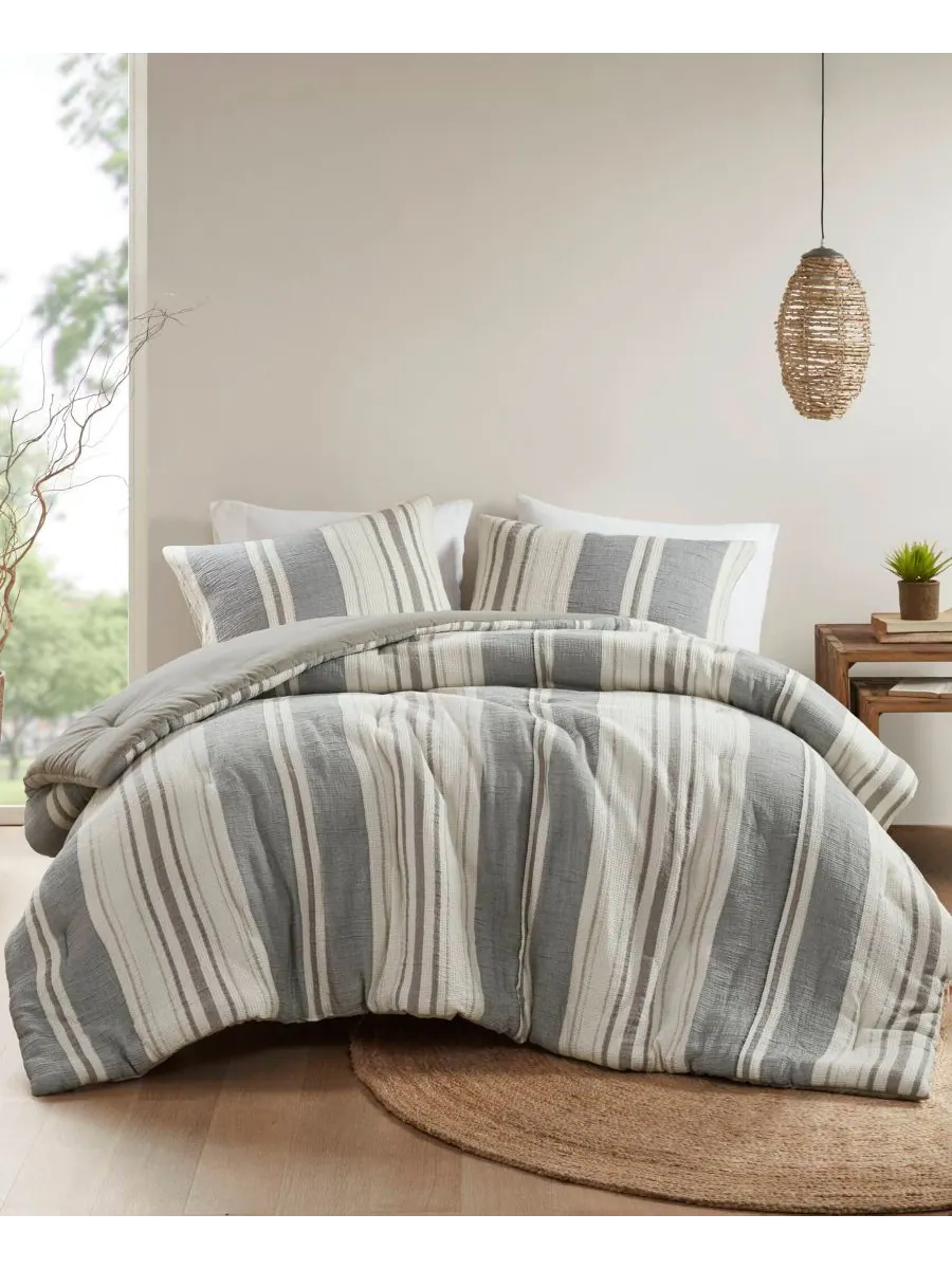 Комплект постельного белья Mesa Stone Washed, 3 предмета, размер Full/Queen Woolrich — изображение 1 из 10, серый