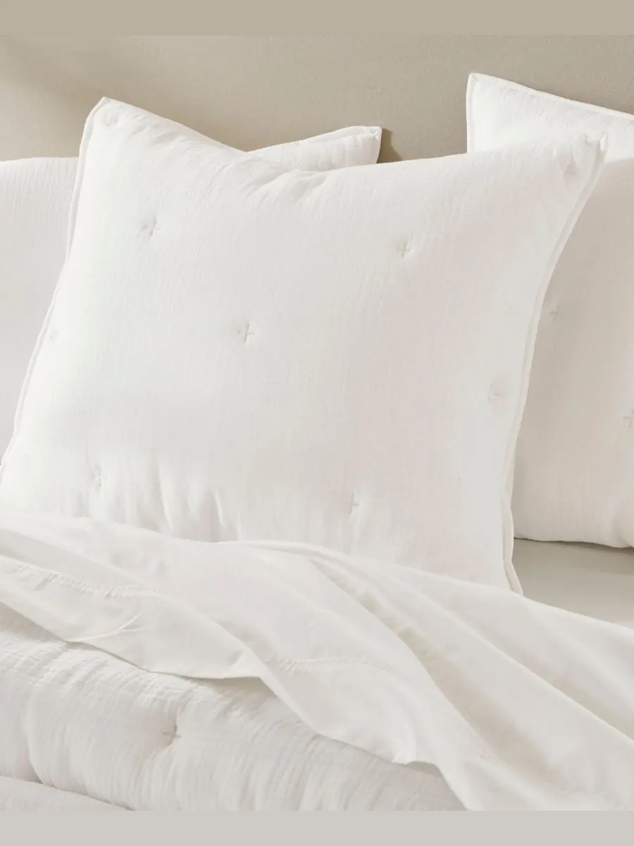 Комплект постельного белья Breeze Cotton с вышивкой, 3 предмета, размер Full/Queen Harbor House — изображение 3 из 10, белый
