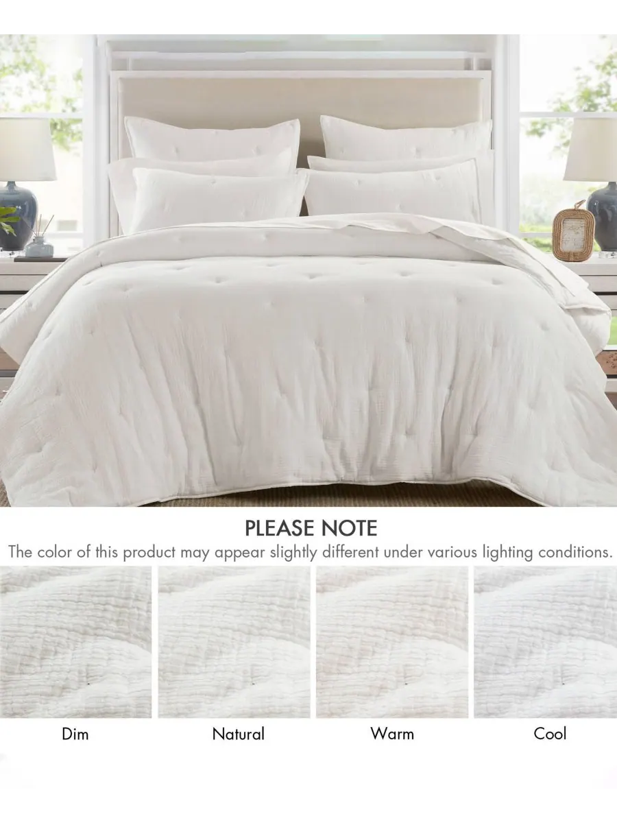 Комплект постельного белья Breeze Cotton с вышивкой, 3 предмета, размер Full/Queen Harbor House — изображение 6 из 10, белый