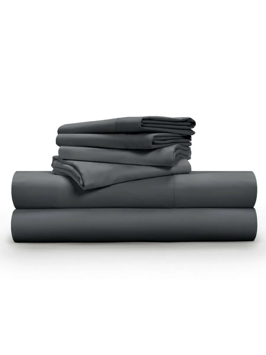 Комплект постельного белья Tencel Soft & Smooth, 6 предметов, размер Full Pillow Guy — серый