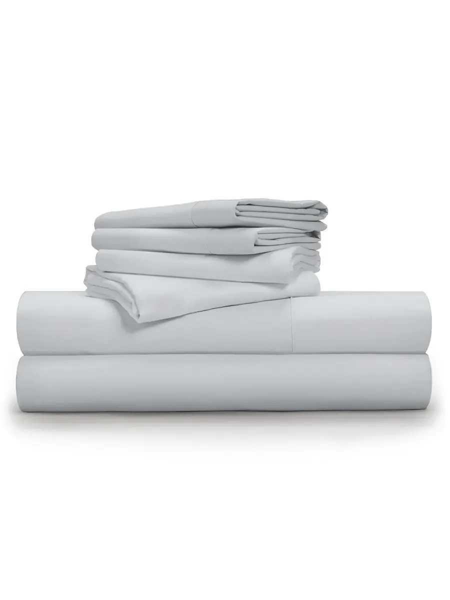 Комплект постельного белья Tencel Soft & Smooth, 6 предметов, размер Full Pillow Guy — изображение 1 из 3, светлый серый