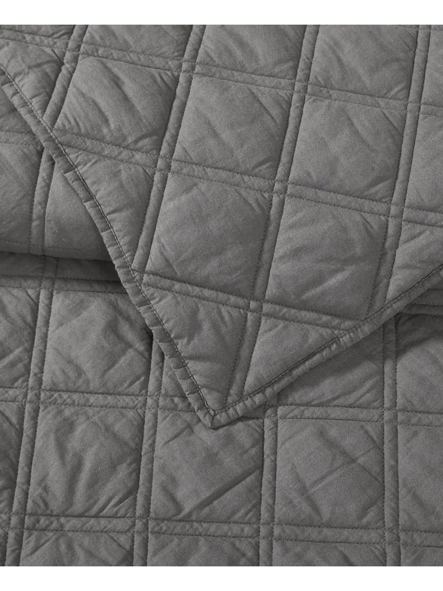 Набор одеял Diamond Washed Cotton из 3 предметов, Full/Queen Brooklyn Loom — изображение 6 из 6, серый