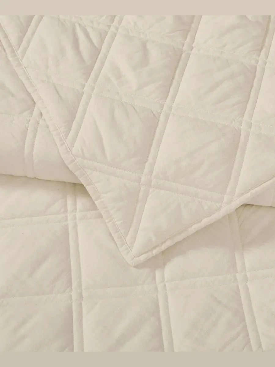 Набор стеганых одеял Diamond Washed Cotton, 3 предмета, Full/Queen Brooklyn Loom — изображение 6 из 6, прозрачный