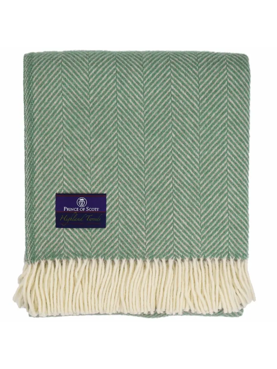 Большой плед из чистой шерсти с узором «елочка» от Highland Tweed, 144 x 183 см Prince of Scots
