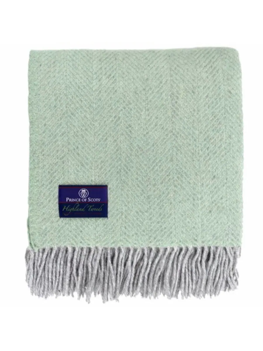 Большой плед из чистой шерсти с узором «елочка» от Highland Tweed, 144 x 183 см Prince of Scots