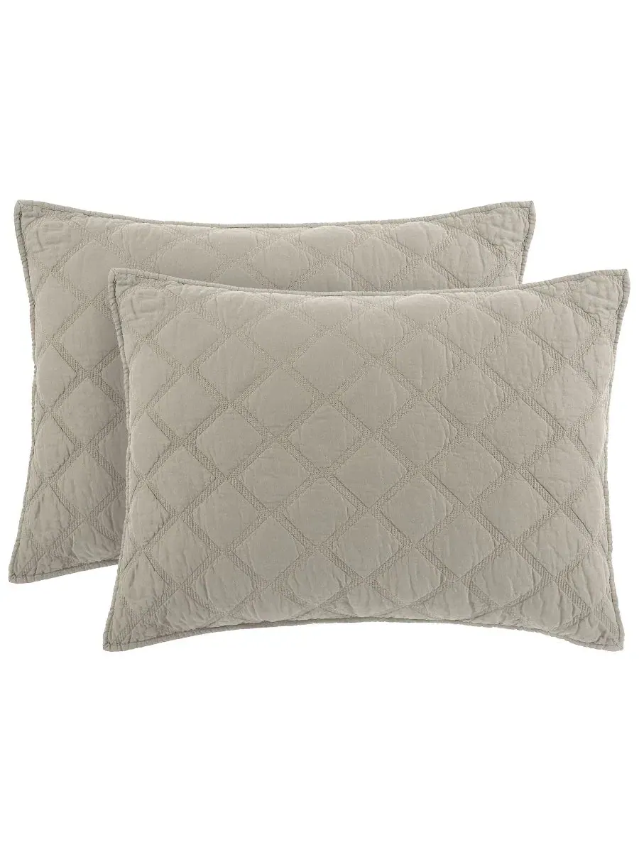 Комплект стеганого покрывала Diamond из 3 предметов, Full/Queen Anne Klein — изображение 5 из 5, хаки