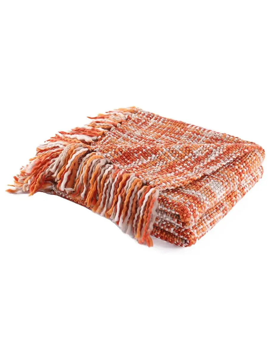 Плед в деревенском стиле, 127 x 152 см Happycare Textiles — оранжевый
