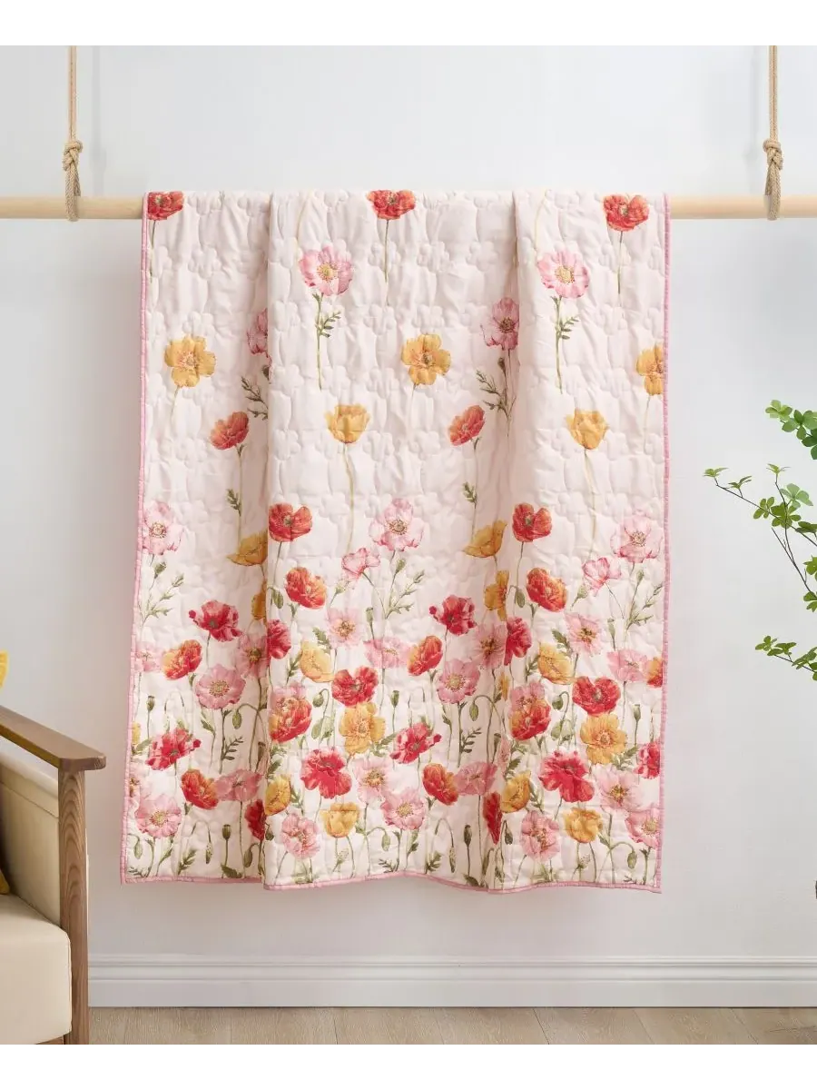 Плед Breeze Modern с цветочным принтом, 127 x 152 см Greenland Home Fashions — изображение 2 из 6, пудровый розовый