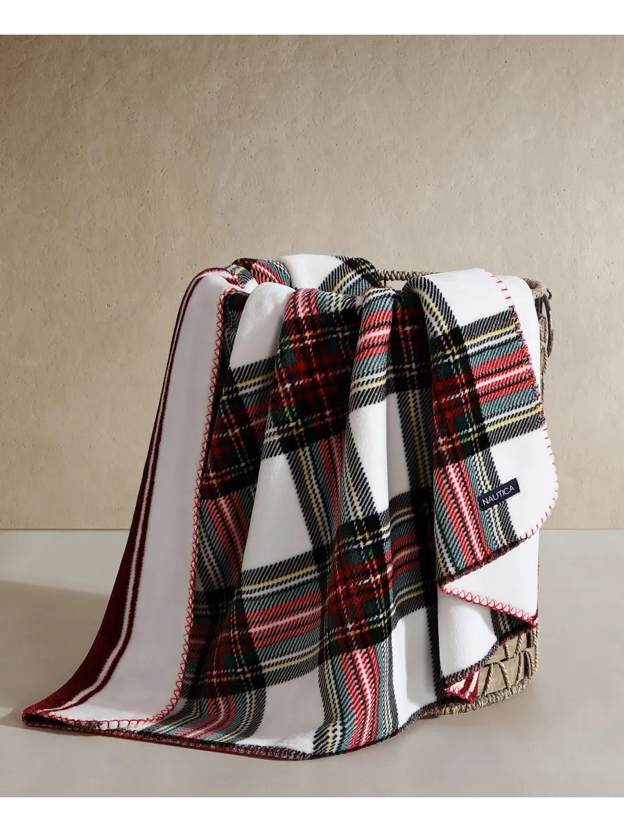 Двусторонний плед с принтом, 70 x 50 дюймов Nautica, цвет hillcrest plaid — изображение 4 из 7