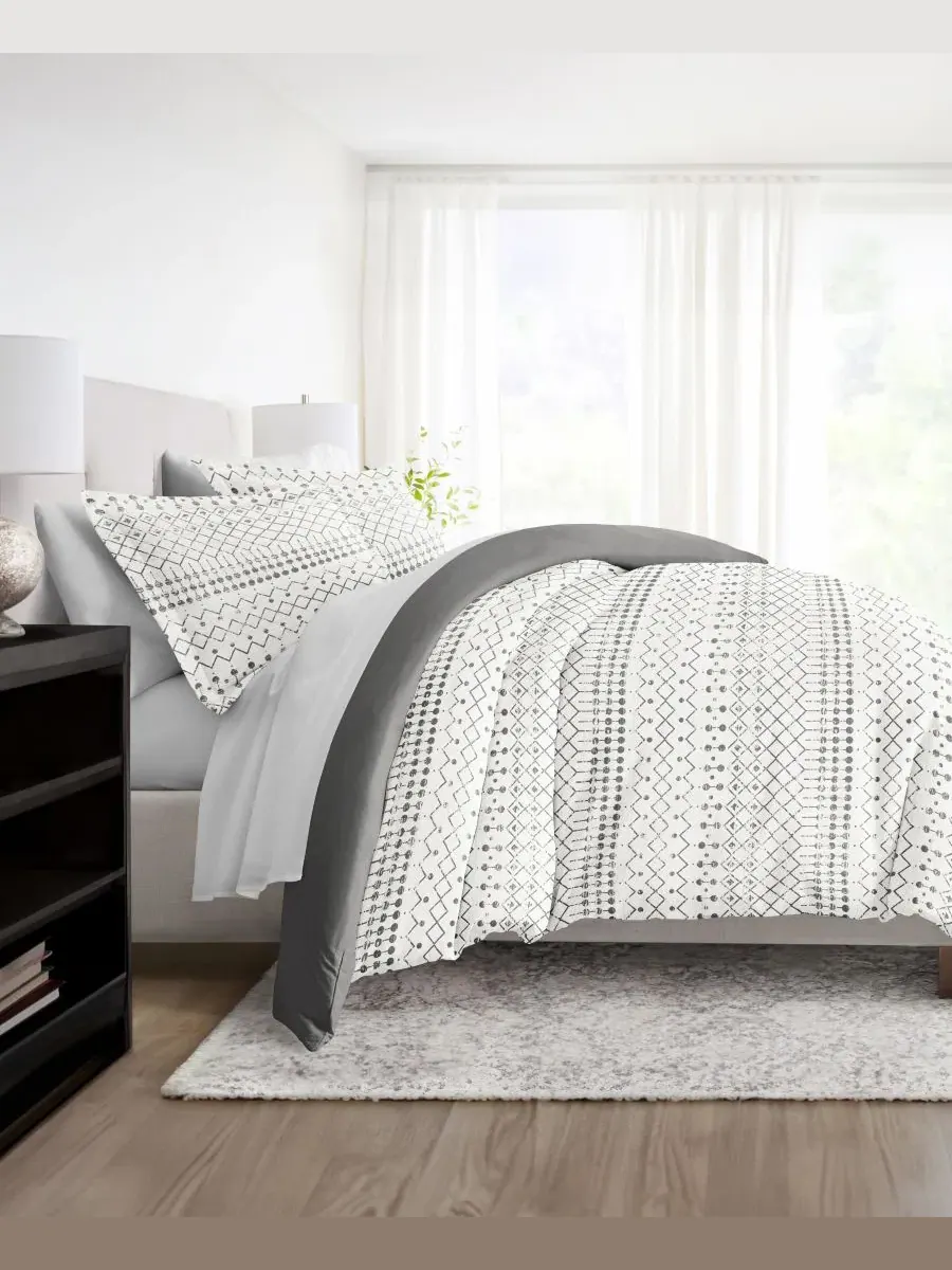 Комплект постельного белья с одеялом и пододеяльником, 8 предметов, King ienjoy Home — изображение 4 из 11, серый