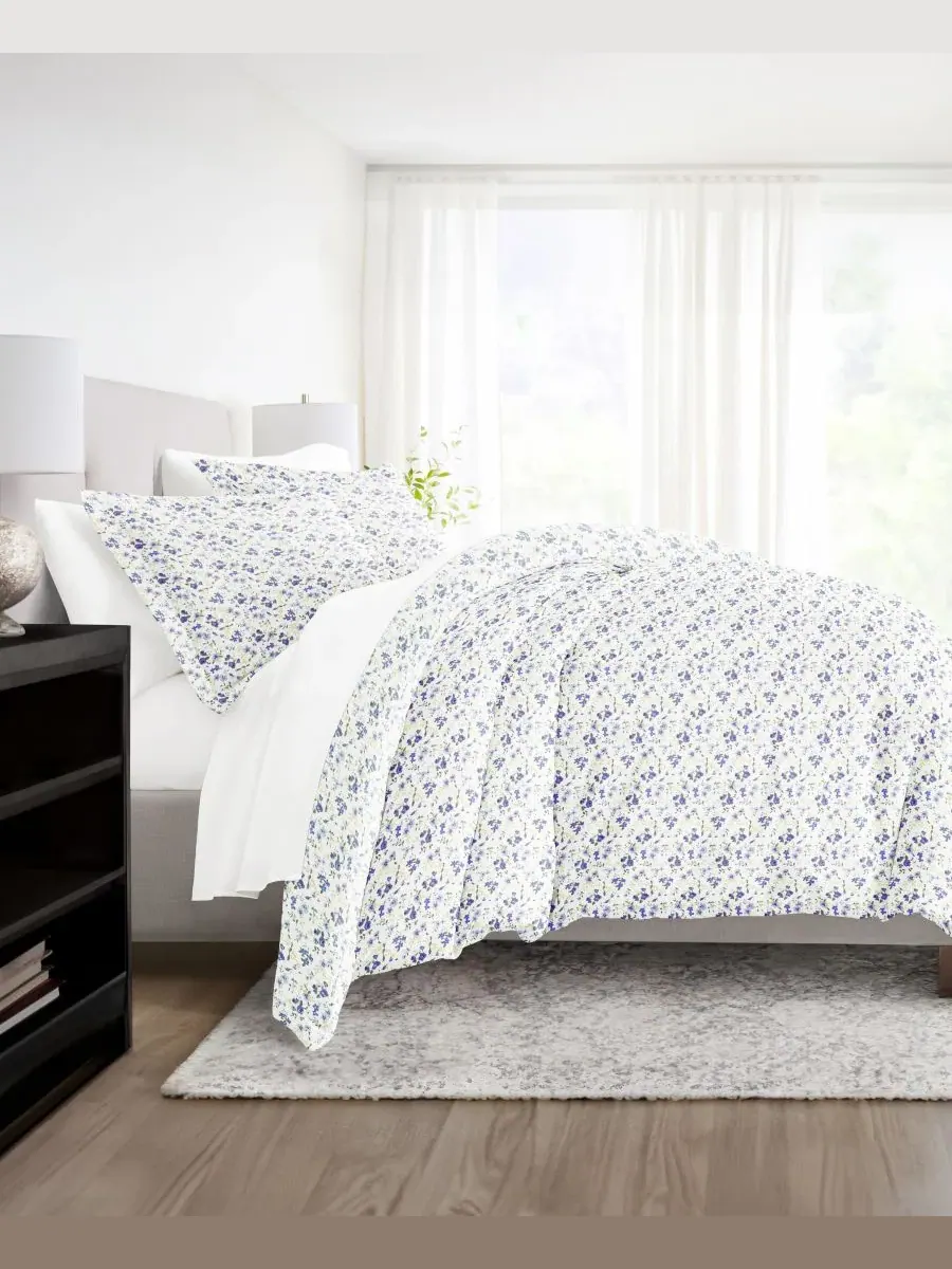 Комплект постельного белья с пододеяльником, 8 предметов, King ienjoy Home — изображение 4 из 10, светлый синий